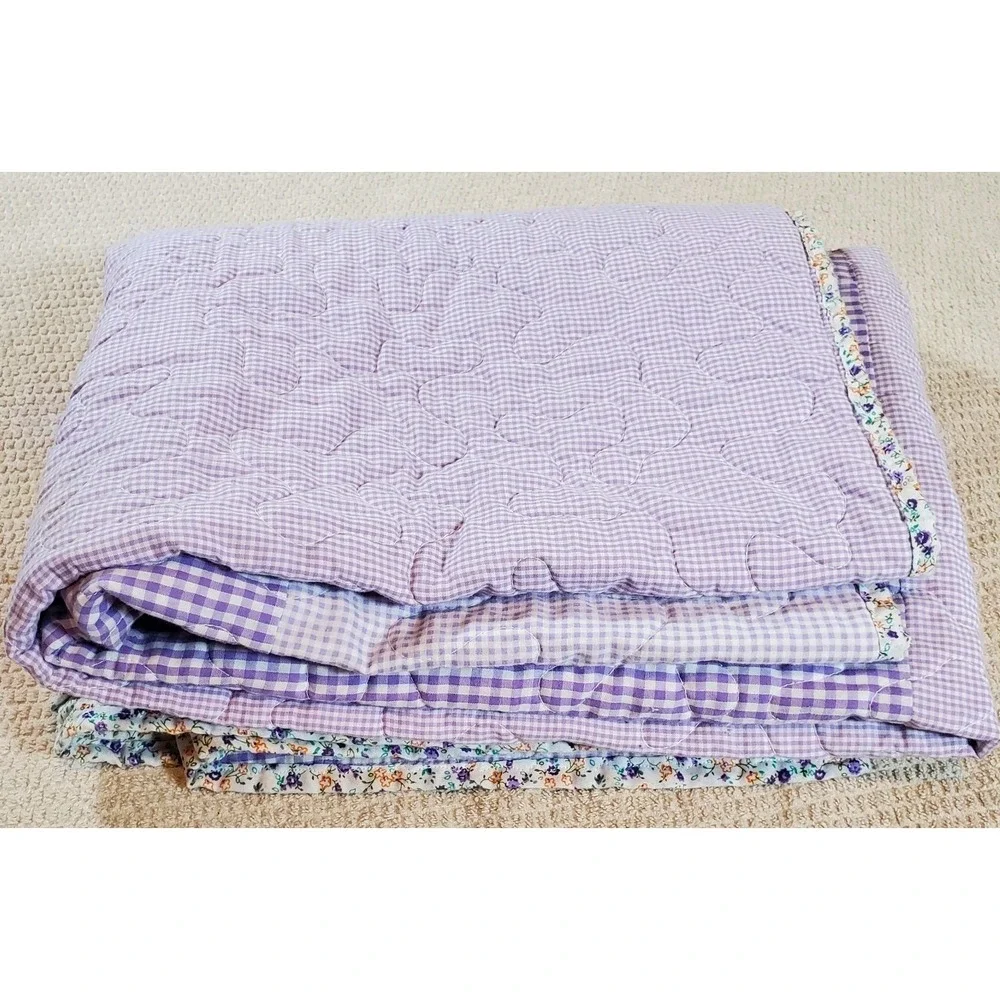 Quilts For Kids Round‎ Rock 46x57 Girls' Floral Lavender Patchwork Machine Quilt